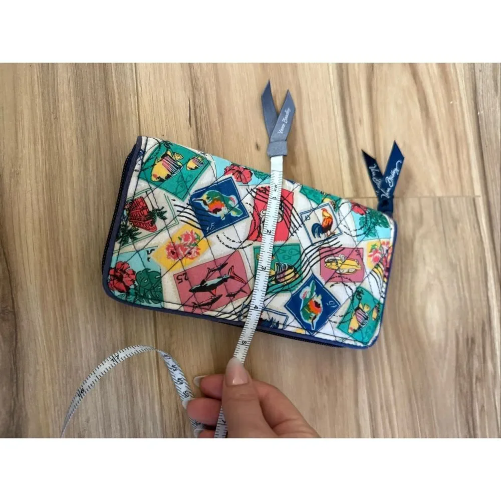 Vera Bradley Womens Multicolor Cuban Stamps Quilted Grab and Go Wristlet Wallet - Picture 6 of 7
